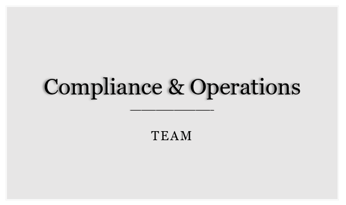 Compliance & Operations